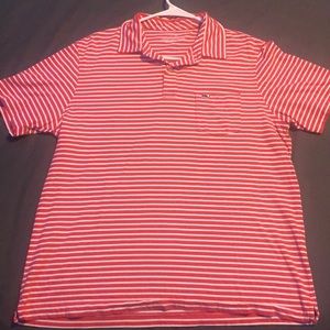 Red and White Vineyard Vines Medium Polo